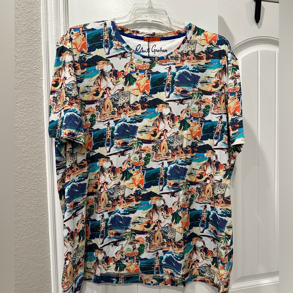 Robert Graham NWT Hawaiian Summer Men’s 3XL T-Shirt